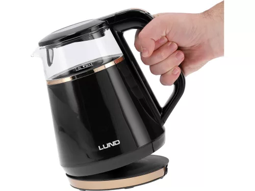 Lund elektromos vízforraló 1 l hőmérséklet szabályozóval fekete