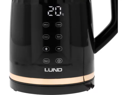 Lund elektromos vízforraló 1,7 l digitális vezérlőpanellel fekete