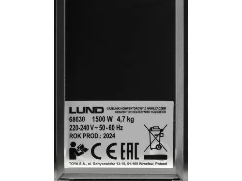Lund konvektor párásítóval 1500W