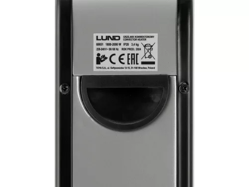 Lund konvektor 2000W fekete