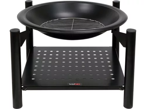 Lund acél tűztál piszkavassal 54x54x55 cm