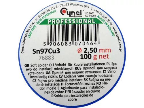 Forrasztóón 2,5 mm 100 g