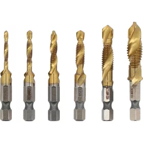 Sthor kombinált fúró- és menetkészlet, 6 darabos HEX fej, M3-M10