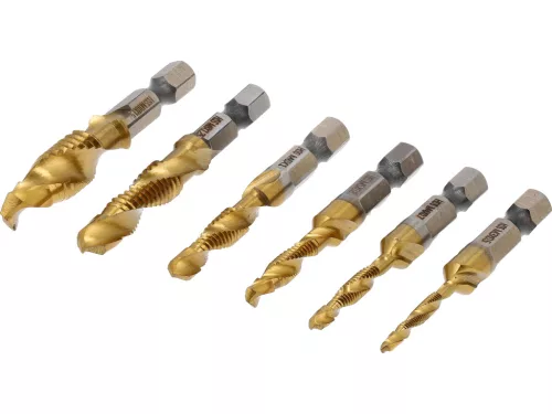 Sthor kombinált fúró- és menetkészlet, 6 darabos HEX fej, M3-M10