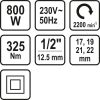 Sthor elektromos ütvecsavarozó 800W 325Nm 1/2"