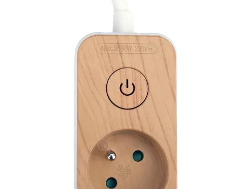 Sthor hosszabbító elosztó fahatású, USB-s 3G Z/U 1,4 m