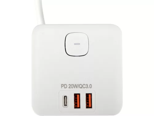 Sthor hosszabbító elosztó fahatású, USB-s 3G Z/U 1,5 m