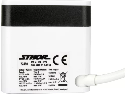 Sthor hosszabbító elosztó fahatású, USB-s 3G Z/U 1,5 m