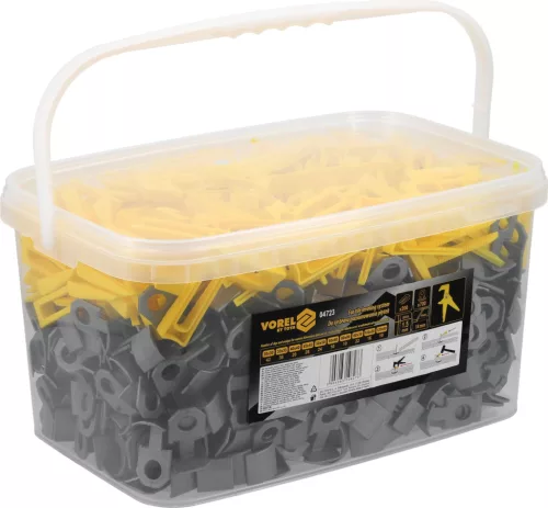 Vorel csempeszintező készlet fogóval 700 talpelem 200 ék 1,5 mm