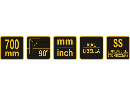 Vorel derékszög vízmértékkel 700 mm
