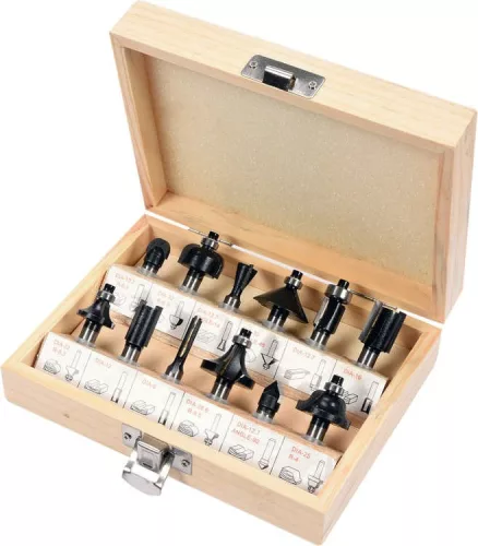 Vorel felsőmaró készlet 12 részes fához