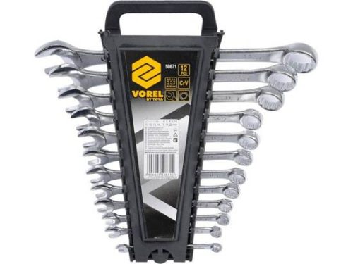 Vorel csillag-villáskulcs készlet 12 részes 6-22 mm műanyag tartóban