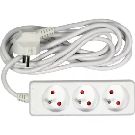 Vorel hosszabbító elosztó hármas, földelt, kapcsoló nélkül 3 m fehér