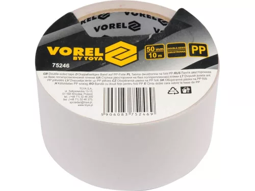 Vorel kétoldalú ragasztószalag fehér 50 mm x 10 m