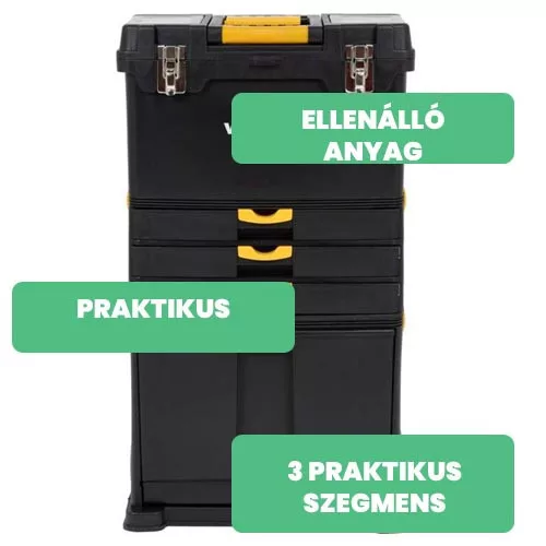 Vorel kerekes szerszámosláda 3 részes 3 fiókkal