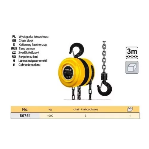 Vorel láncos emelő 1000 kg