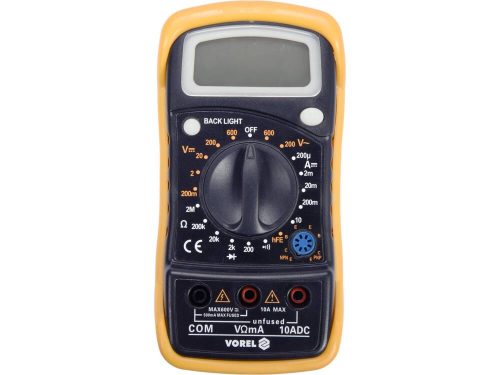 Vorel digitális multiméter 0-600V, 0-10A, 0-2 Ohm