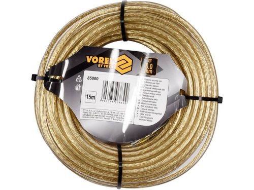 Vorel ponyva rögzítő acélkötél 6 mm 15 m