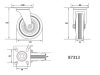 Vorel ipari kerék forgó 125 mm 100 kg fekete