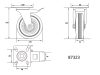 Vorel ipari kerék forgó, fékkel 125 mm 100 kg fekete