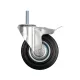 Vorel ipari kerék forgó, fékkel, menetes csapszeggel 125 mm 100 kg fekete