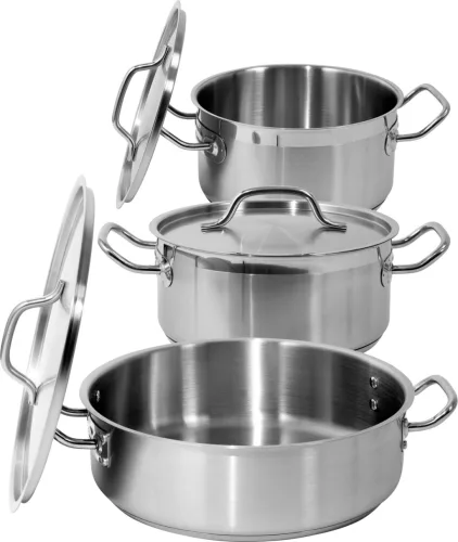 Yato Gastro alacsony fazék fedővel 24x11cm 5l inox