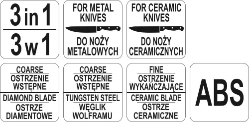 Yato Gastro késélező kerámia és acél késekhez, 3 funkciós
