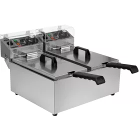 Yato Gastro elektromos olajsütő, kétrekeszes 2x3,5l 2x2000W