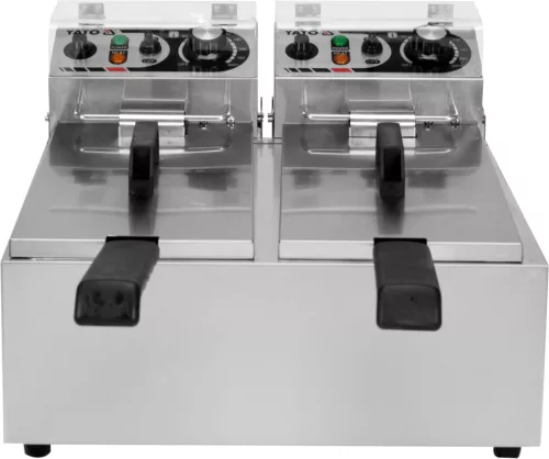 Yato Gastro elektromos olajsütő, kétrekeszes 2x3,5l 2x2000W