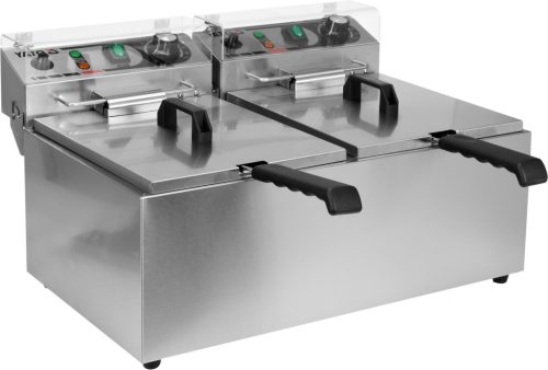 Yato Gastro elektromos olajsütő, kétrekeszes, 2x8l 2x3300W