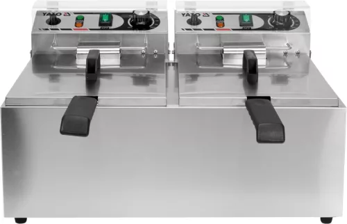 Yato Gastro elektromos olajsütő, kétrekeszes, 2x8l 2x3300W
