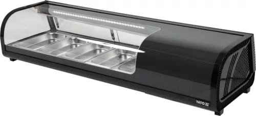 Yato Gastro hűtővitrin 5x1/3gn 135x42x29,5cm fekete