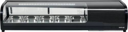 Yato Gastro hűtővitrin 5x1/3gn 135x42x29,5cm fekete