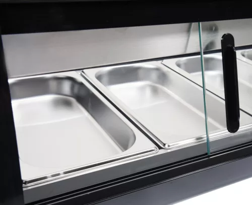 Yato Gastro hűtővitrin 6x1/3gn 153x42x29,5 cm fekete