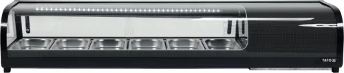 Yato Gastro hűtővitrin 6x1/3gn 153x42x29,5 cm fekete