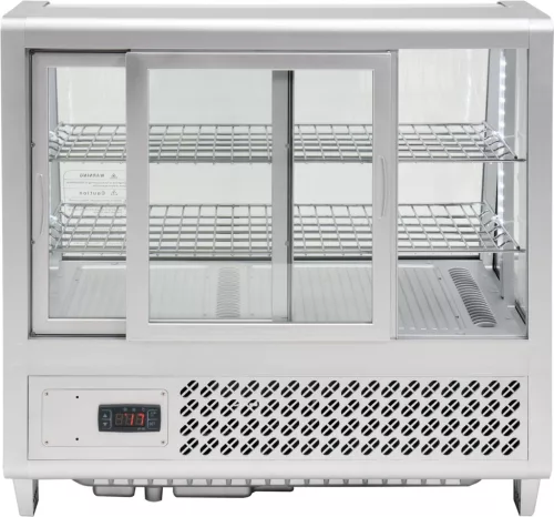 Yato Gastro hűtővitrin kijelzővel, ezüst 100l 68x45x67cm