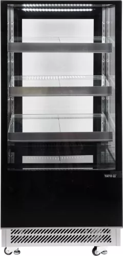 Yato Gastro álló hűtővitrin kijelzővel, fekete 300l 65x80x144,5cm