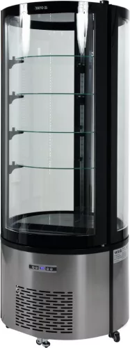 Yato Gastro torta hűtővitrin fekete 400l 68x68x175cm