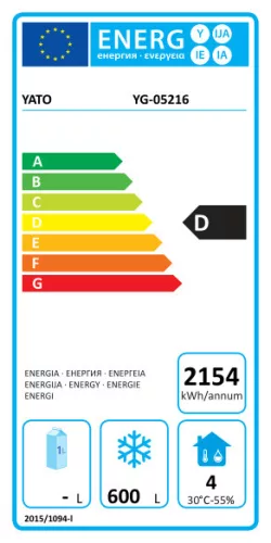Yato Gastro 1 ajtós fagyasztószekrény 600l 68x81x201cm