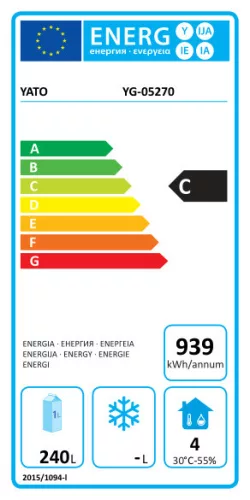 Yato Gastro 2 ajtós hűtőasztal 240l 90x70x87cm