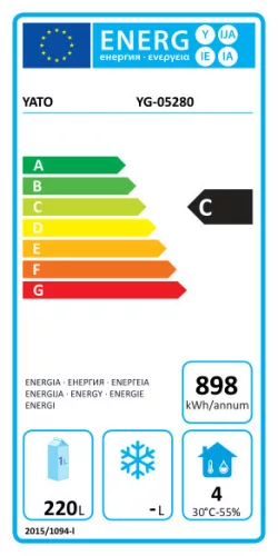 Yato Gastro hűtőasztal, 4 fiókkal 220l 90x70x87cm