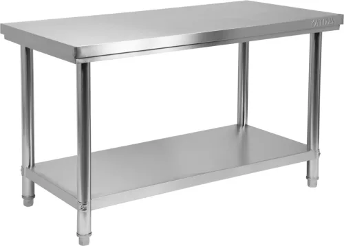 Yato Gastro rozsdamentes acél központi asztal polccal 160x60x85cm
