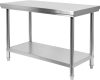 Yato Gastro rozsdamentes acél központi asztal polccal 120×70×85cm