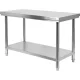 Yato Gastro rozsdamentes acél központi asztal polccal 140×70×85cm