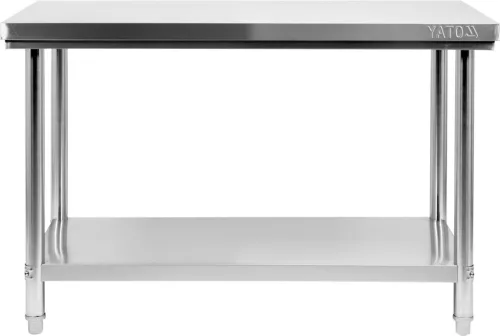 Yato Gastro rozsdamentes acél központi asztal polccal 140×70×85cm