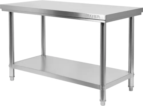 Yato Gastro rozsdamentes acél központi asztal polccal 150×70×85cm