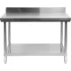 Yato Gastro rozsdamentes acél asztal hátsó peremmel 120x70x85cm