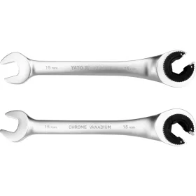 Yato racsnis csillag-villáskulcs, félig nyitott 15 mm