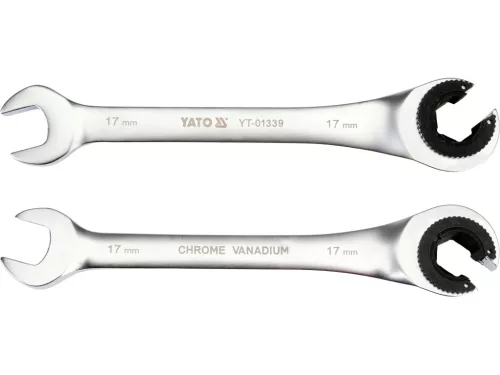 Yato racsnis csillag-villáskulcs, félig nyitott 17 mm
