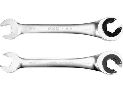 Yato racsnis csillag-villáskulcs, félig nyitott 19 mm